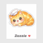 Cute Croissant Cat Kawaii Bakery Vinyl Sticker シール (シート)