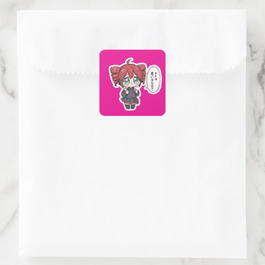 Cute Crying Chibi Teto Sticker スクエアシール (バッグ)