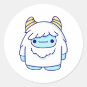  Cute Cryptid Yeti  ラウンドシール (正面)