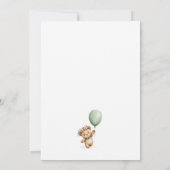 Cute Cub Sage Green We Can Bearly Wait Baby Shower 招待状 (裏面)