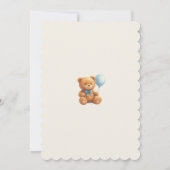 Cute Cub We can Bearly Wait Blue Baby 招待状 (裏面)