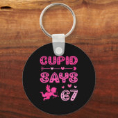 Cute Cud Says 67 Funny Meme Nk Valentine's Day  キーホルダー (正面)