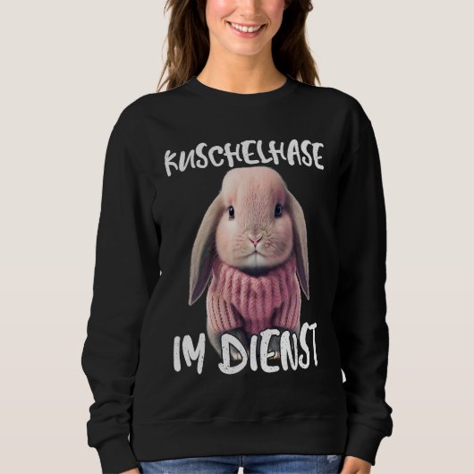 Cute cuddly rabbit on duty rabbit winter rabbit sk スウェットシャツ (正面)