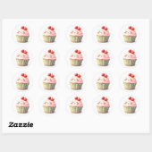 Cute Cupcake Stickers ラウンドシール (シート)