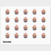 Cute Cupcake Stickers ラウンドシール (シート)