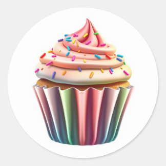 Cute Cupcake Stickers ラウンドシール