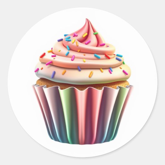 Cute Cupcake Stickers ラウンドシール (正面)