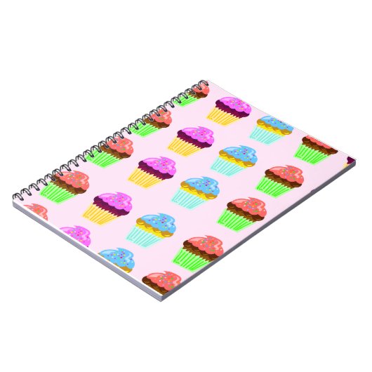 Cute Cupcakes Deluxe Pattern ノートブック (左側)