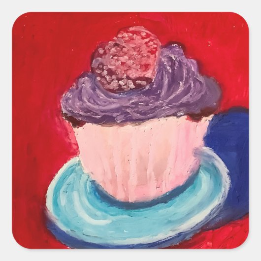 Cute Cupcke スクエアシール (正面)