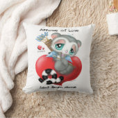 Cute Cupid Lemur on Heart - Arrows of Love クッション (ブランケット)