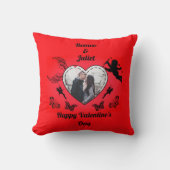 Cute Cupid Photo Romance Red Heart Valentines Day クッション (正面)