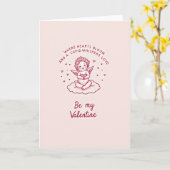 Cute Cupid Valentine Heart Card カード (黄色い花)