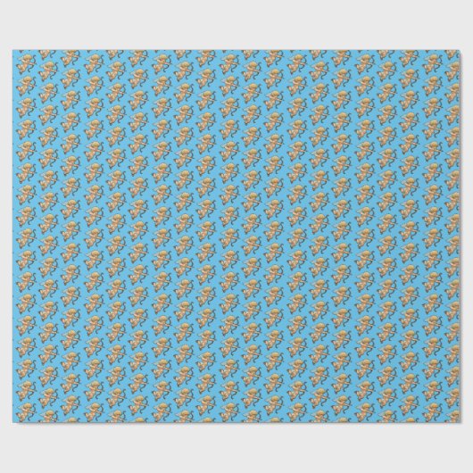 Cute Cupid Valentines Love Arrow Pixel Art Pattern ラッピングペーパー (フラット)