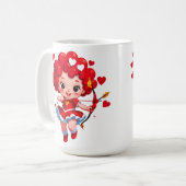 Cute Cupid With Bow And Arrow コーヒーマグカップ (正面左)