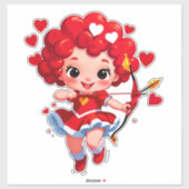 Cute Cupid With Bow And Arrow シール (シート)