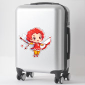 Cute Cupid With Bow And Arrow シール (スーツケース)
