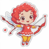 Cute Cupid With Bow And Arrow シール (正面)