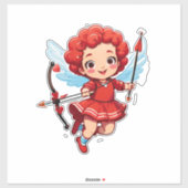 Cute Cupid With Bow And Arrow シール (シート)