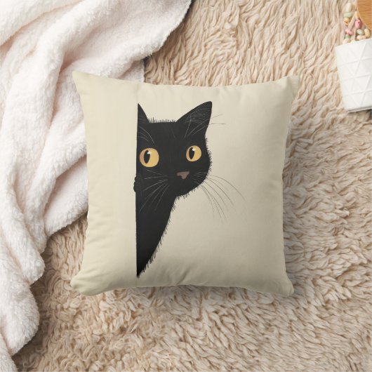 Cute cushion of a black cat クッション (ブランケット)