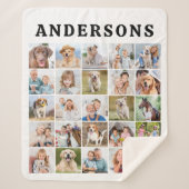 Cute Custom 25 Photos Collage Family Pets Dog Kids シェルパブランケット (正面)