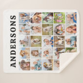 Cute Custom 25 Photos Collage Family Pets Dog Kids シェルパブランケット (正面(横))
