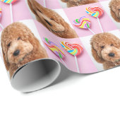 Cute Custom 4 Photos Collage Modern Pattern Family ラッピングペーパー (ロールコーナー)