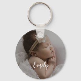Cute Custom Baby Photo  Name Keychain キーホルダー