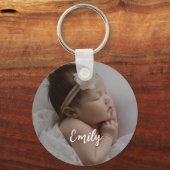 Cute Custom Baby Photo  Name Keychain キーホルダー (正面)