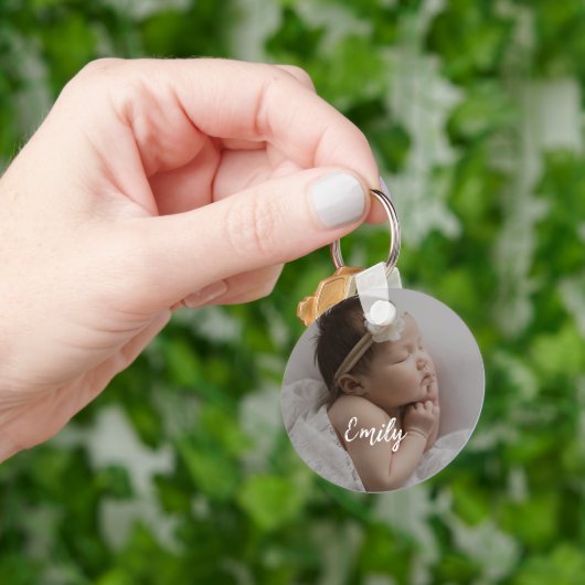 Cute Custom Baby Photo  Name Keychain キーホルダー (手)