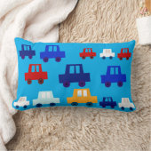 Cute Custom Blue Little Cars Boy's Throw ランバークッション (ブランケット)