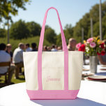 Cute Custom Bridesmaid Gift Pink トートバッグ<br><div class="desc">Searching for a sweet and sentimental gift for your bridesmaids? Look no further than our Cute Custom Bridesmaid Gift Pink Tote Bag! Crafted from high-quality materials, this tote is both stylish and practical. Add a personal touch by customizing each bag with their names or initials. Your bridesmaids will adore this...</div>