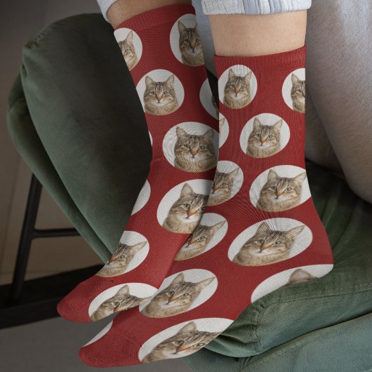 Cute Custom Cat Photo Socks ソックス