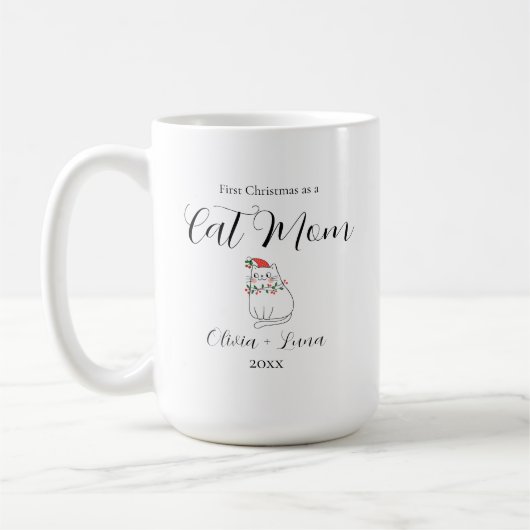 Cute Custom Coffee Cup for Kitten Lovers コーヒーマグカップ (左)