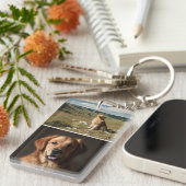 Cute Custom Dog Photos Collage Paw Print キーホルダー (正面右)