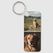 Cute Custom Dog Photos Collage Paw Print キーホルダー (正面)