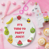 Cute Custom Funny Fruit Kid Birthday Party  Plates ペーパープレート (パーティー)