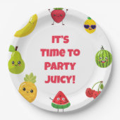 Cute Custom Funny Fruit Kid Birthday Party  Plates ペーパープレート (正面)