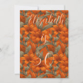 Cute Custom Lilies Themed Girl’S Birthday 招待状 (裏面)