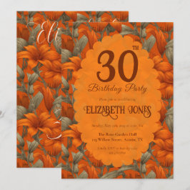 Cute Custom Lilies Themed Girl’S Birthday 招待状