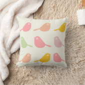 Cute Custom Little Birds Pastel Colors クッション (ブランケット)