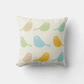 Cute Custom Little Birds Pastel Colors Boy Room クッション (正面)