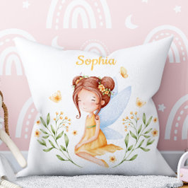 Cute Custom Name Baby Girl Fairy Pillow  クッション