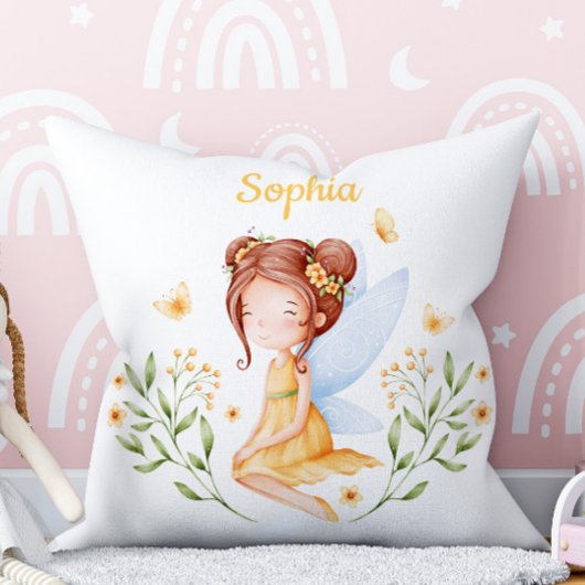 Cute Custom Name Baby Girl Fairy Pillow  クッション