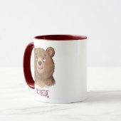Cute Custom Name Bear Woodland Animal Kids マグカップ (正面左)