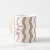 Cute Custom Name Bow Curvy Stripes Coffee Mug コーヒーマグカップ (正面左)