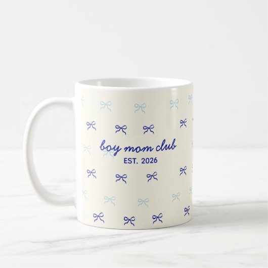 Cute Custom Name Bow Pattern Coffee Mug コーヒーマグカップ (左)