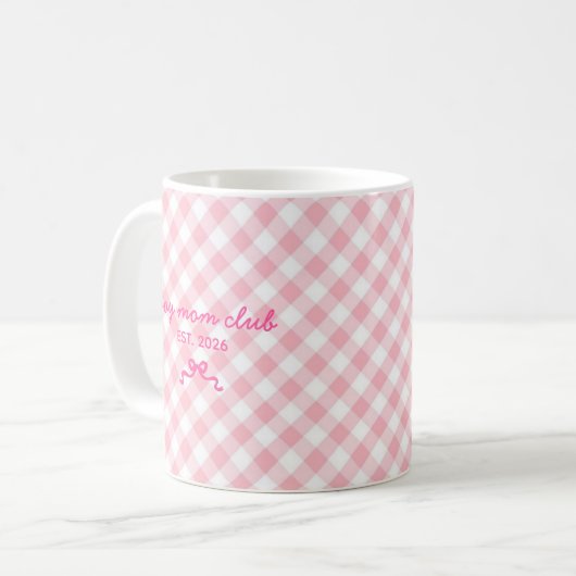 Cute Custom Name Bow Pattern Coffee Mug コーヒーマグカップ (正面左)