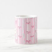 Cute Custom Name Bow Stripes Coffee Mug コーヒーマグカップ (中央)