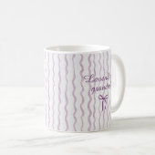 Cute Custom Name Bow Stripes Coffee Mug コーヒーマグカップ (正面右)
