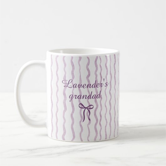 Cute Custom Name Bow Stripes Coffee Mug コーヒーマグカップ (左)